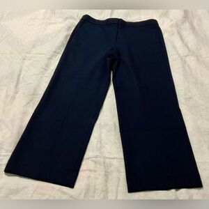 J Crew Wide Leg Pant Bi-stretch wool High Waist Navy Women's 10